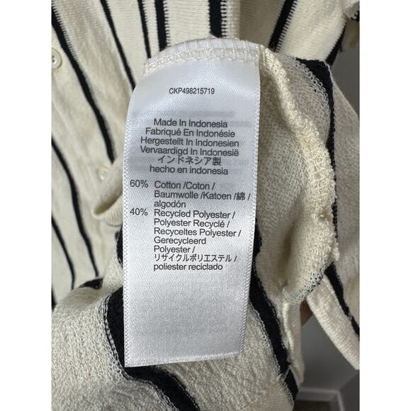 Madewell NWT Men’s Vintage Ivory Textured Stripe Knit Camp Collar Shirt size XL - Picture 5 of 9